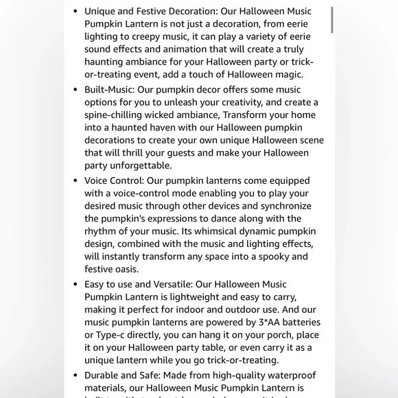 Halloween Pumpkin String Lights With Music - Picture 10 of 11